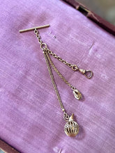 Load image into Gallery viewer, Antique Victorian Gold Filled 7" Albertina Fancy Watch Chain Filigree Urn Toggle Charm HFB