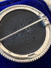 Load image into Gallery viewer, Vintage Circa 1967 Signed Wedgwood England Silver Black & White Jasperware Cupid Stringing His Bow Cameo Brooch 1960s