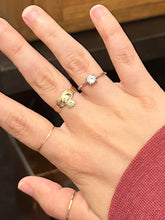Load image into Gallery viewer, Vintage Sterling Silver & Cubic Zirconia CZ Solitaire Dainty Thin Ring US Size 6