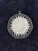 Load image into Gallery viewer, You Pick! Vintage Midcentury Coin Pendants Silver Tone | 1973 Queen Elizabeth 50 Pence or 1964 Ike Dollar John F. Kennedy JFK
