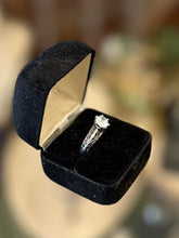 Load image into Gallery viewer, Vintage Edwardian Revival Sterling Silver Pierced Shank Solitaire Cubic Zirconia CZ Ring US Size 7