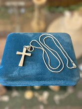Load image into Gallery viewer, Vintage Sterling Silver Taxco Mexico Unisex Solid Cross Rope Chain Pendant Necklace 23”