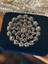 Load image into Gallery viewer, Stunning Vintage Art Deco Circa 1930s Round Brooch Faceted Rhinestones & Faux Pearl Center