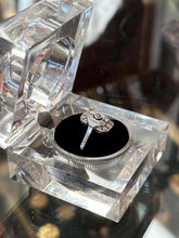 Load image into Gallery viewer, Antique Edwardian Signed WB WG 590 White Gold Diamond Geometric Ring US 8 1/4