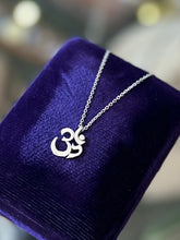 Load image into Gallery viewer, Sterling Silver Hindu Om Symbol Pendant Necklace 18”