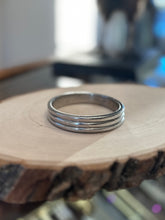 Load image into Gallery viewer, Vintage Signed Ben Amun by Isaac Manevitz Silver Tone Ribbed Bangle Bracelet