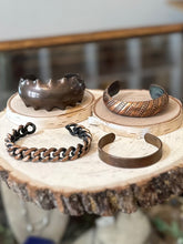 Load image into Gallery viewer, You Pick! Solid Copper Cuff Bracelet Vintage 1970s Solid, Curb Chain, Ruffled, Crescent Moon Unisex