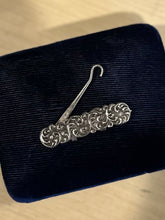 Load image into Gallery viewer, Antique Victorian Art Nouveau P&P Sterling Silver Scroll Design Folding Button Hook Monogrammed Engraved Initials BR