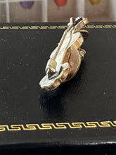 Load image into Gallery viewer, Antique Victorian Gold Filled Etched & Textured Paste Rhinestone Crescent Moon Bar Pin Brooch