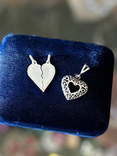 Load image into Gallery viewer, You Pick! Vintage Sterling Silver Heart Pendants | Open Filigree Heart OR Duo 2-in-1 Breakable Heart