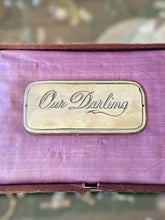 Load image into Gallery viewer, Vintage Parsons’ Casket Hardware Co. Our Darling Nickel Metal Casket Name Plate Silver Tone 4.7x2.2 Mourning