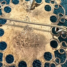 Load image into Gallery viewer, Plata De Jalisco Mexico Vintage Sterling Silver Black Floral Intaglio Pendant & Brooch