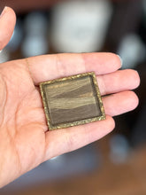 Load image into Gallery viewer, Antique Victorian Mourning Brooch Hair Jewelry Beveled Glass Rectangular Pin w/ C Clasp Blonde & Brunette