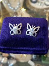 Load image into Gallery viewer, Vintage Sterling Silver 925 Butterfly Cutout Wings Pierced Post Earrings