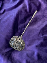 Load image into Gallery viewer, Antique Continental German 800 Silver Pierced Cabbage Rose Sugar Tongs Serving Tongs Ornate