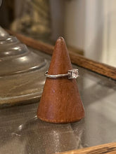 Load image into Gallery viewer, Vintage Sterling Silver & Cubic Zirconia CZ Solitaire Dainty Thin Ring US Size 6