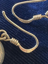 Load image into Gallery viewer, Vintage Sterling Silver Etched Puffy Heart Dangle Drop Earrings