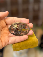 Load image into Gallery viewer, Signed Steve STAMAS Sterling Silver & 14k Gold Filled Abstract Oval Brooch Pin