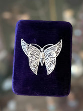 Load image into Gallery viewer, Vintage 1960s Midcentury Unsigned ALICE CAVINESS Sterling Silver Germany Filigree Butterfly Brooch