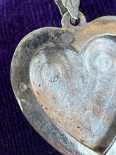 Load image into Gallery viewer, Vintage Sterling Silver Hand Engraved Scroll Etched Heart Locket Pendant Double Photo