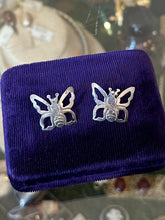 Load image into Gallery viewer, Vintage Sterling Silver 925 Butterfly Cutout Wings Pierced Post Earrings