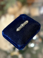 Load image into Gallery viewer, Antique Edwardian Era Silver Tone Rhinestone Bar Pin Brooch C-Clasp