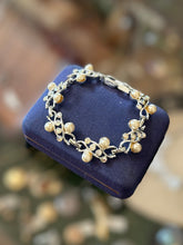 Load image into Gallery viewer, Vintage 1950s Sarah Coventry SC Signed Moonlight Serenade Silver Tone Rhinestone & Faux Pearl Link Bracelet 7.5”
