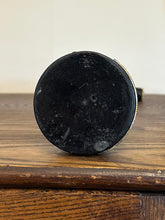 Load image into Gallery viewer, Antique Black Ebony Wood & Metal Altar Standing Tabletop Pedestal Crucifix Skull and Crossbones 11” Tall