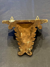 Load image into Gallery viewer, Vintage Midcentury Hollywood Regency Gold Painted Terracotta & Wood Wall Shelf | 1 Pc.