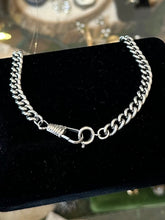 Load image into Gallery viewer, Vintage Midcentury Silver Tone Textured Link Watch Chain Dog Clip Clasp 12.6”