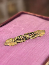 Load image into Gallery viewer, Antique Late 19th Century Victorian Era Gold Tone Leaf & Swirl Bar Pin