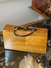 Load image into Gallery viewer, Vintage By SIMON Siamese Cat Apples Purse Hand Painted Wood Handbag Leather RARE