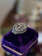 Load image into Gallery viewer, Antique Victorian Engraved Three Dimensional Basket Blooming Rose Floral Scroll Sterling Silver Brooch Pin