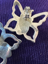 Load image into Gallery viewer, Vintage Sterling Silver 925 Butterfly Cutout Wings Pierced Post Earrings