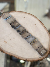 Load image into Gallery viewer, Vintage Sterling Silver Mexico Signed JB Black Onyx 32g Panel Bracelet 1970s