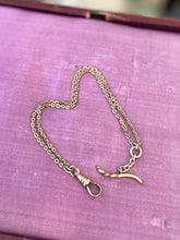 Load image into Gallery viewer, Antique Victorian Hallmarked Blackinton Co. W.&S.B. Gold Filled 7.6" Watch Chain Toggle Twist Charm