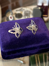 Load image into Gallery viewer, Vintage Sterling Silver 925 Butterfly Cutout Wings Pierced Post Earrings