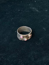 Load image into Gallery viewer, Vintage Signed SIL Silpada 925 Sterling Silver & 14K Yellow Gold Leaf Pink Opal Wide Cigar Band Ring US Size 7 1/2