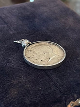 Load image into Gallery viewer, You Pick! Vintage Midcentury Coin Pendants Silver Tone | 1973 Queen Elizabeth 50 Pence or 1964 Ike Dollar John F. Kennedy JFK