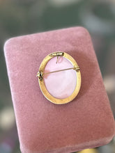 Load image into Gallery viewer, Pink Conch Shell Vintage Antique Hand Carved Blooming Rose Cameo 800 Silver Pendant & Brooch