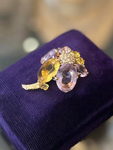 Load image into Gallery viewer, Vintage Signed 1967 Christian Dior Germany Gold Plated Rhinestone Cluster Brooch