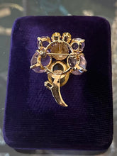 Load image into Gallery viewer, Vintage Signed 1967 Christian Dior Germany Gold Plated Rhinestone Cluster Brooch