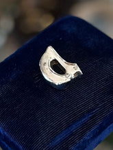 Load image into Gallery viewer, Vintage 1974 Signed HATTIE CARNEGIE Silver Clad Lowercase “A” Bubble Letter Initial Pendant Charm