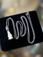 Load image into Gallery viewer, Vintage Sterling Silver & Blue Enamel Scarab Beetle Pendant Necklace Long 24.5” Layering