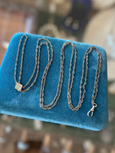 Load image into Gallery viewer, Antique Victorian Opal Seed Pearl Gold Filled Fob Slide Watch Chain Necklace 50”