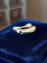 Load image into Gallery viewer, Vintage 1974 Signed HATTIE CARNEGIE Silver Clad Lowercase “A” Bubble Letter Initial Pendant Charm