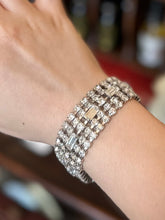 Load image into Gallery viewer, Vintage 1950s Dazzling Diamanté Rhinestone Bracelet Statement Evening Jewelry