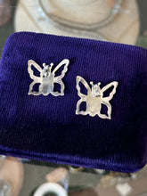 Load image into Gallery viewer, Vintage Sterling Silver 925 Butterfly Cutout Wings Pierced Post Earrings