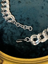 Load image into Gallery viewer, Vintage Circa 1980s Signed MONET Silver Tone Double Link Chain Statement Necklace Adjustable 21” Hook Clasp Heavy