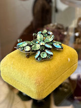Load image into Gallery viewer, Vintage Signed REGENCY Green & Aurora Borealis Faceted Rhinestone Butterfly Brooch Midcentury